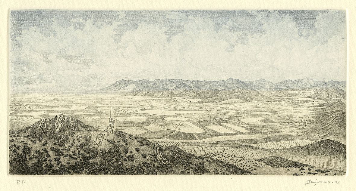 Por la manchega llanura