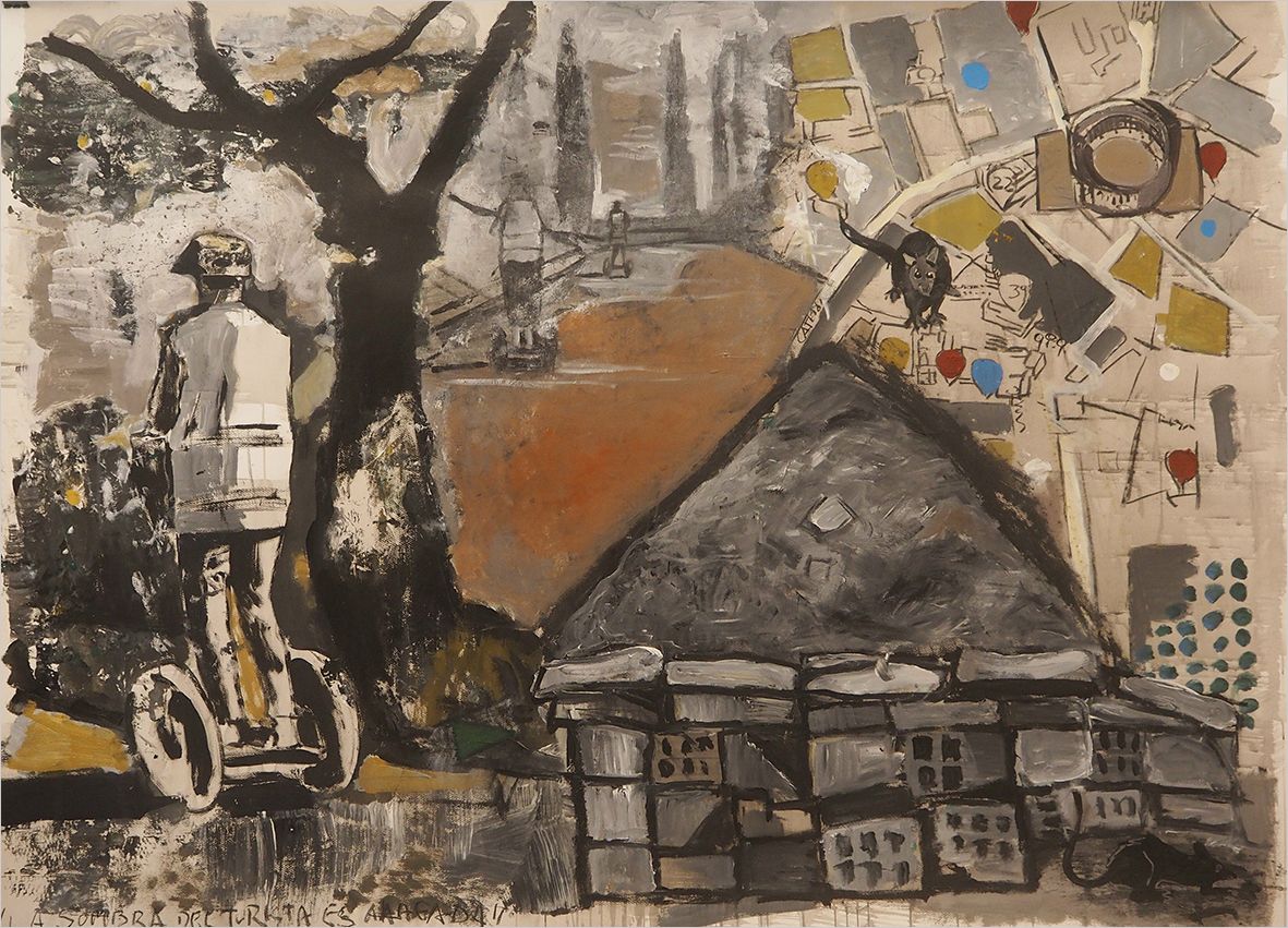 La sombra del turista es alargada